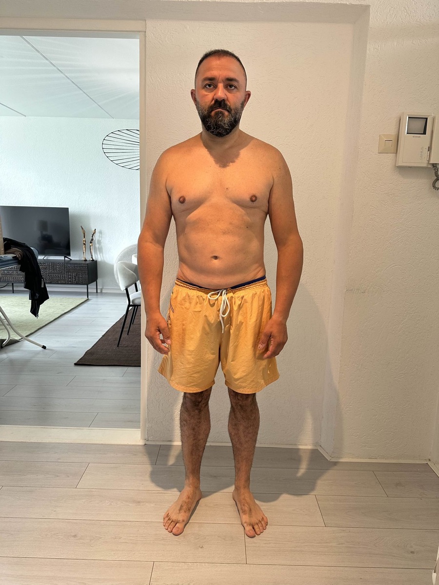 Emre na het traject, zichtbaar strakker